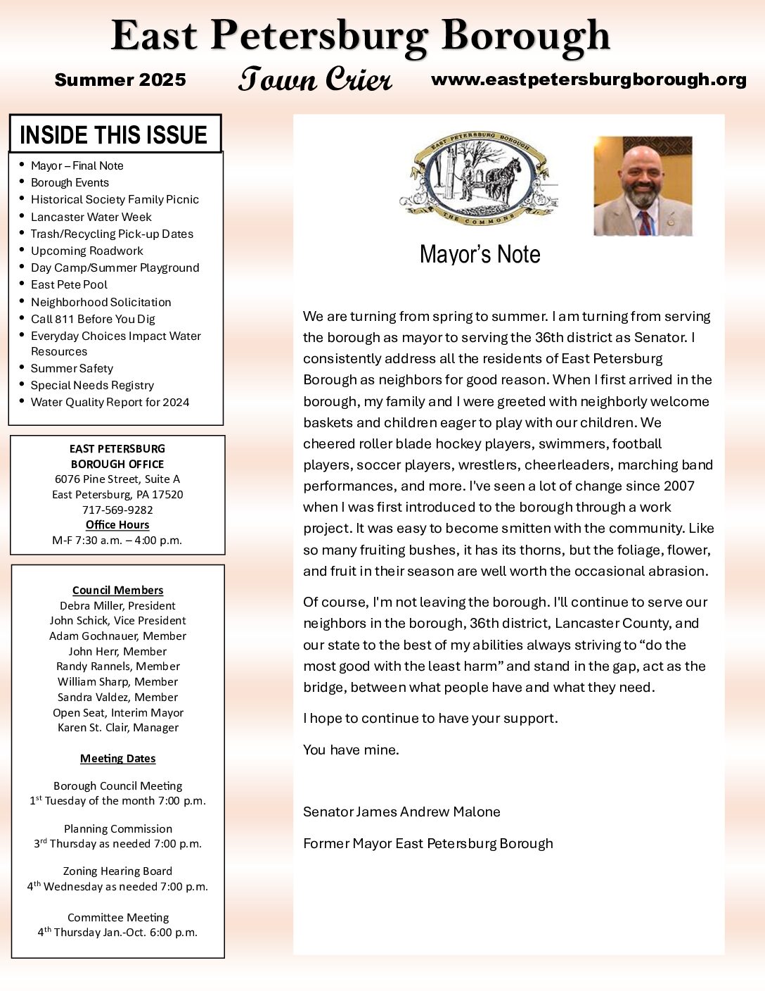 Thumbnail of the first page of 'Summer 2025 – Town Crier'